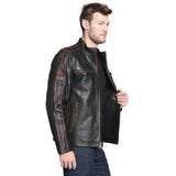 Black Rivet Antique Leather Biker Jacket