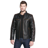 Black Rivet Antique Leather Biker Jacket