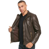 Vintage Leather Jacket With Seam Detail