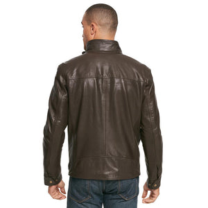 Vintage Leather Jacket With Seam Detail