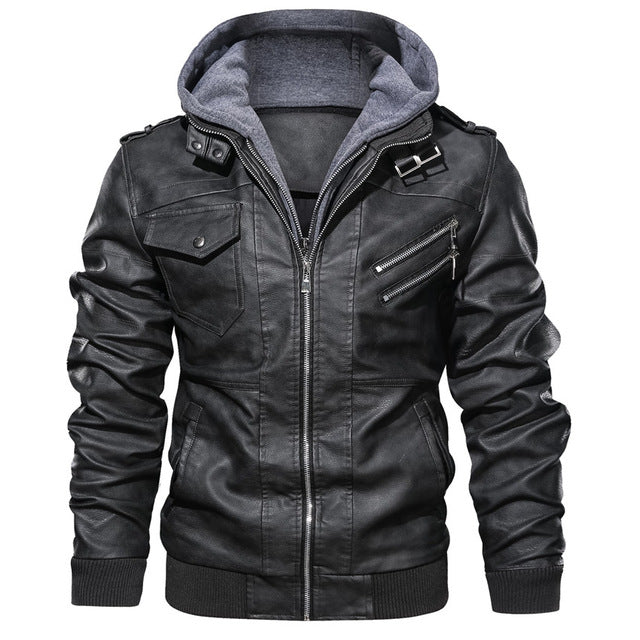 New Mountainskin Men's  Biker Leather Jacket