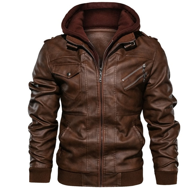 New Mountainskin Men's  Biker Leather Jacket