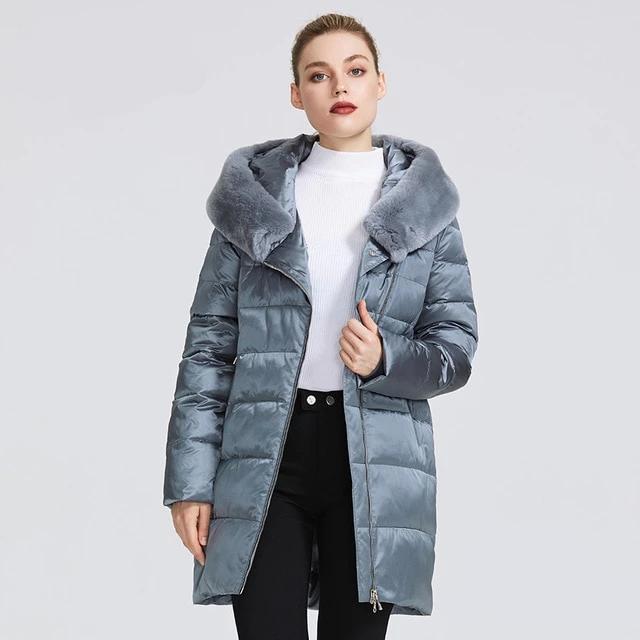 Women's Warm Jacket with Stand-Up Collar