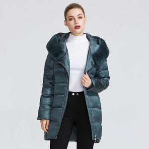 Women's Warm Jacket with Stand-Up Collar