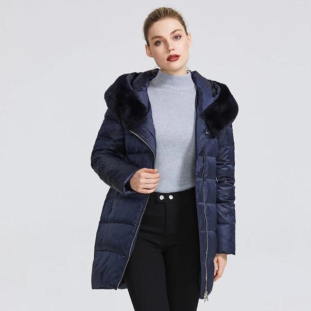 Women's Warm Jacket with Stand-Up Collar