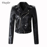 Leather Jacket Women Slim