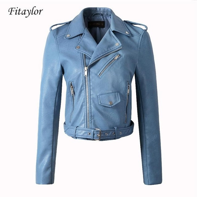 Leather Jacket Women Slim