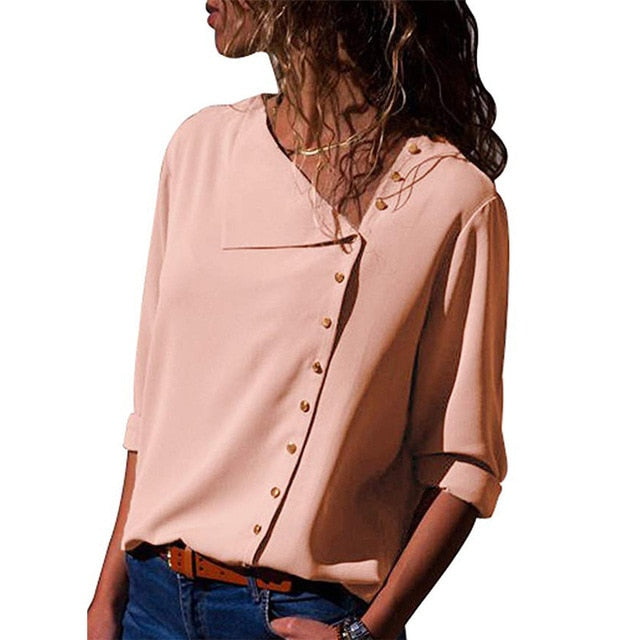 Women Chiffon Top Long Sleeves