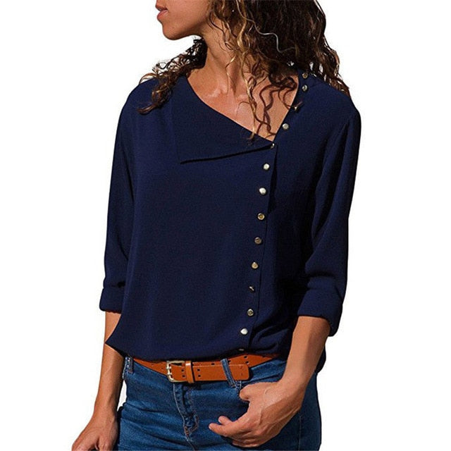 Women Chiffon Top Long Sleeves