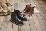 Lace-up Ankle Leather Boots