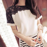 Women Chiffon Short Sleeve Blouse