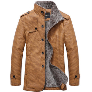 Long Sleeve Slim-fit Men's Leather Jacket