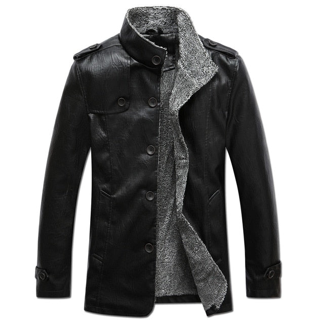 Long Sleeve Slim-fit Men's Leather Jacket