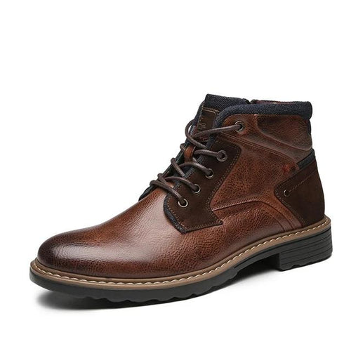 Comfy Anti-Slip Lace-up Leather Men's Boots