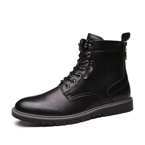 Lace-up Ankle Leather Boots