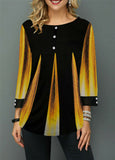 Women's Button Tunic Loose Top Long Sleeve