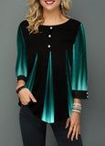 Women's Button Tunic Loose Top Long Sleeve