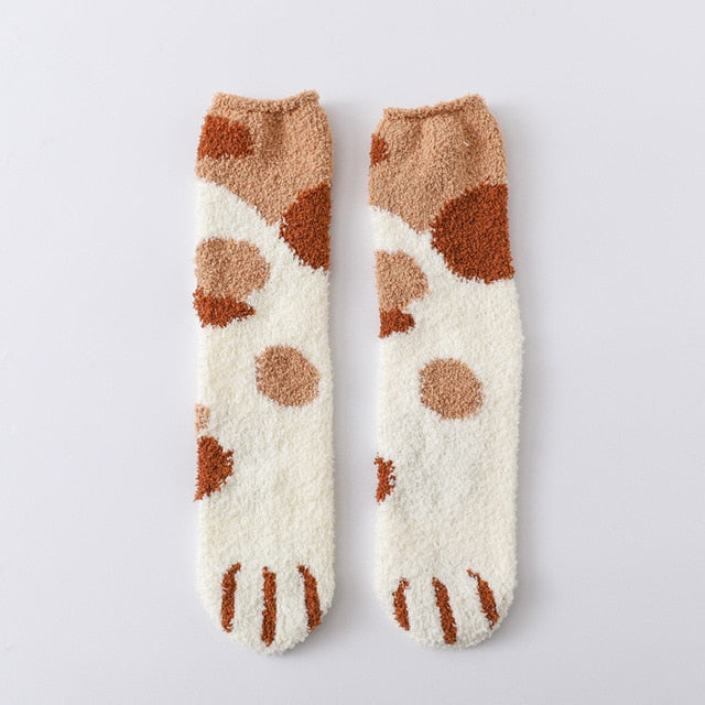 Warm Cat Paw Socks For Girls