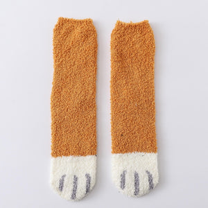 Warm Cat Paw Socks For Girls