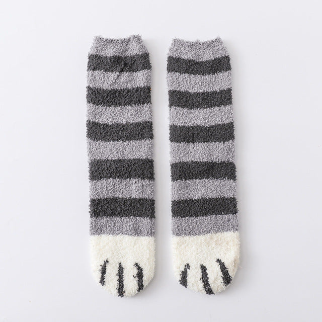 Warm Cat Paw Socks For Girls