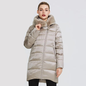 Women's Warm Jacket with Stand-Up Collar