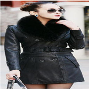 Women Fashion Big Fur Collar Coat