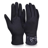 Women Fashionable Lace Bow-knot Warm Gloves