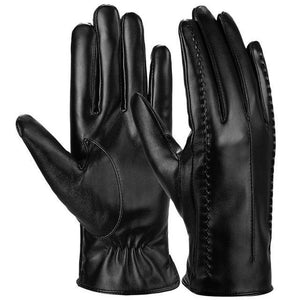 Women Touch Screen Winter PU Leather Gloves