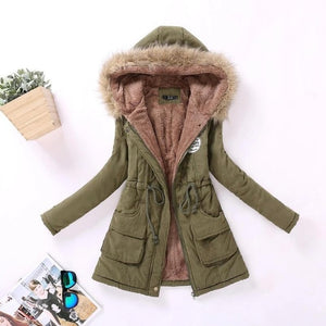 Winter Cotton Padded Overcoat Women