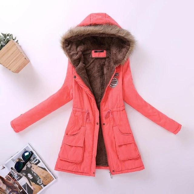 Winter Cotton Padded Overcoat Women