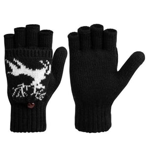 Women Dual Use Half-finger and  Flip Top Warm Gloves