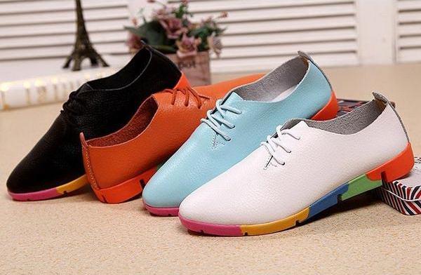 Women Genuine Leather Flat Loafers Shoes