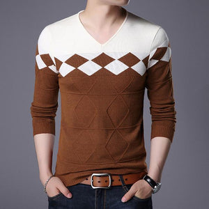 Men's  V-Neck Slim Fit Sweater