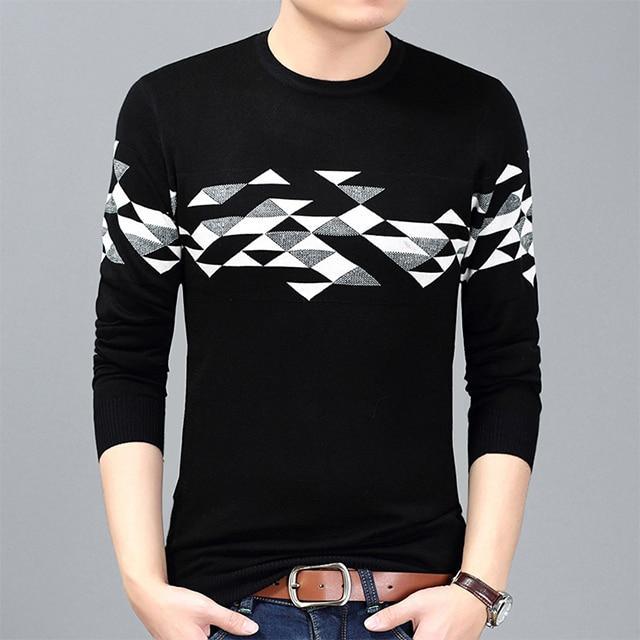 O-Neck Slim Fit Casual Pullover Men's Sweater