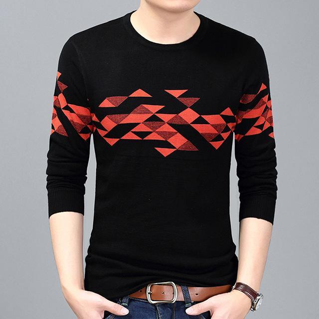 O-Neck Slim Fit Casual Pullover Men's Sweater