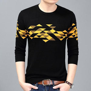 O-Neck Slim Fit Casual Pullover Men's Sweater