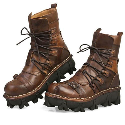 Handmade Leather Vintage Boots Martin Combat Uniform Work Military Boots