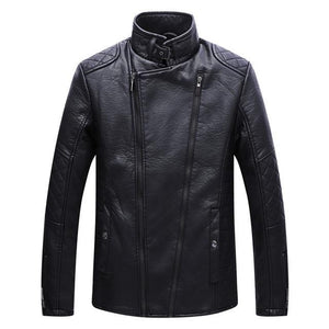 Men's Warm Faux Leather Jacket