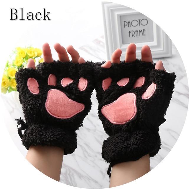 Winter Warm  Fluffy Bear Cat Plush Paw Cosplay