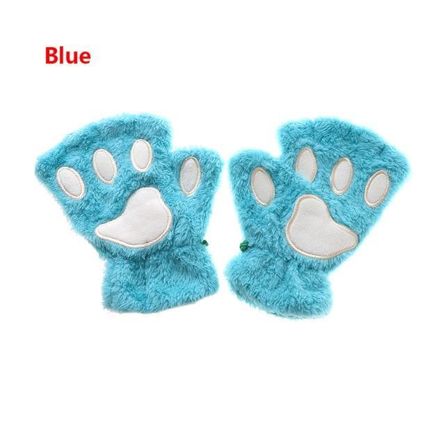 Winter Warm  Fluffy Bear Cat Plush Paw Cosplay