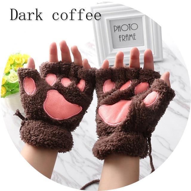 Winter Warm  Fluffy Bear Cat Plush Paw Cosplay