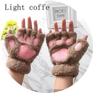 Winter Warm  Fluffy Bear Cat Plush Paw Cosplay