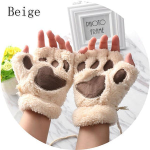 Winter Warm  Fluffy Bear Cat Plush Paw Cosplay