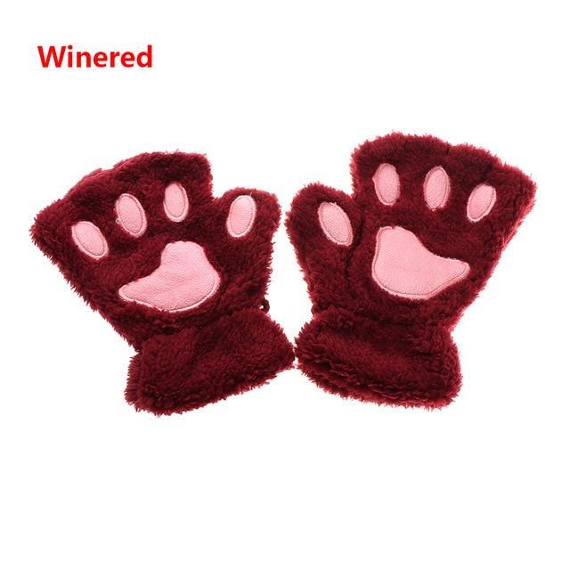 Winter Warm  Fluffy Bear Cat Plush Paw Cosplay