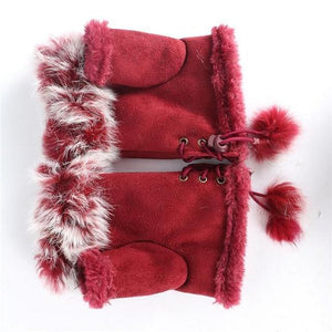 Women's Faux Rabbit Fur Hand Wrist Warmer