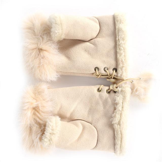 Women's Faux Rabbit Fur Hand Wrist Warmer