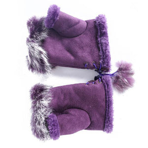 Women's Faux Rabbit Fur Hand Wrist Warmer