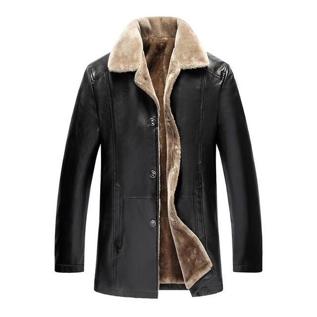 Men's Winter Fur Leather Jacket