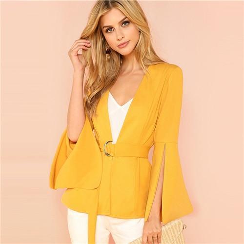 Women's Plain Wrap Workwear Blazer