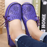 Women Leather Slip-On Loafers Shoes